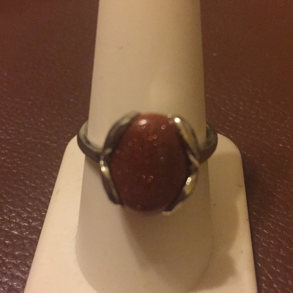 Unkw Jewelry - Adorable Glittering brown gold Stone silver Ring